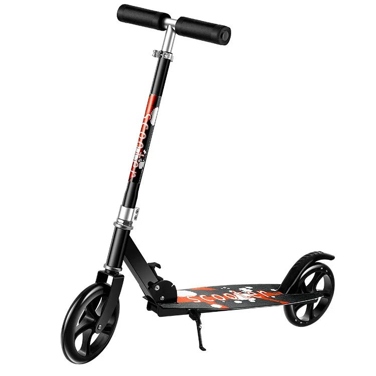 Foldable Scooter for Kid Teen Adult Adult Scooter All Iron 200mm Big Wheel Scooter City To Work Scooter Campus Foot Scooter Widening black