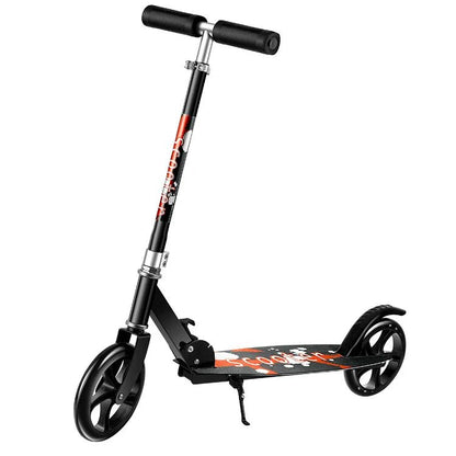 Foldable Scooter for Kid Teen Adult Adult Scooter All Iron 200mm Big Wheel Scooter City To Work Scooter Campus Foot Scooter Widening black
