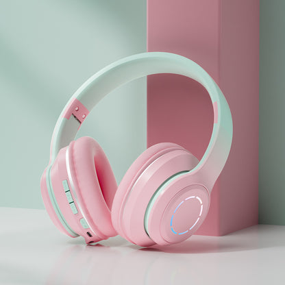 Gradient Bluetooth Headphones in Stylish Colors pink