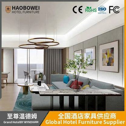 High-end custom hotel furniture standard room full design bedroom set apartment villa bed and breakfast furniture