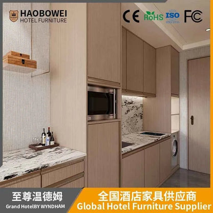 High-end custom hotel furniture standard room full design bedroom set apartment villa bed and breakfast furniture