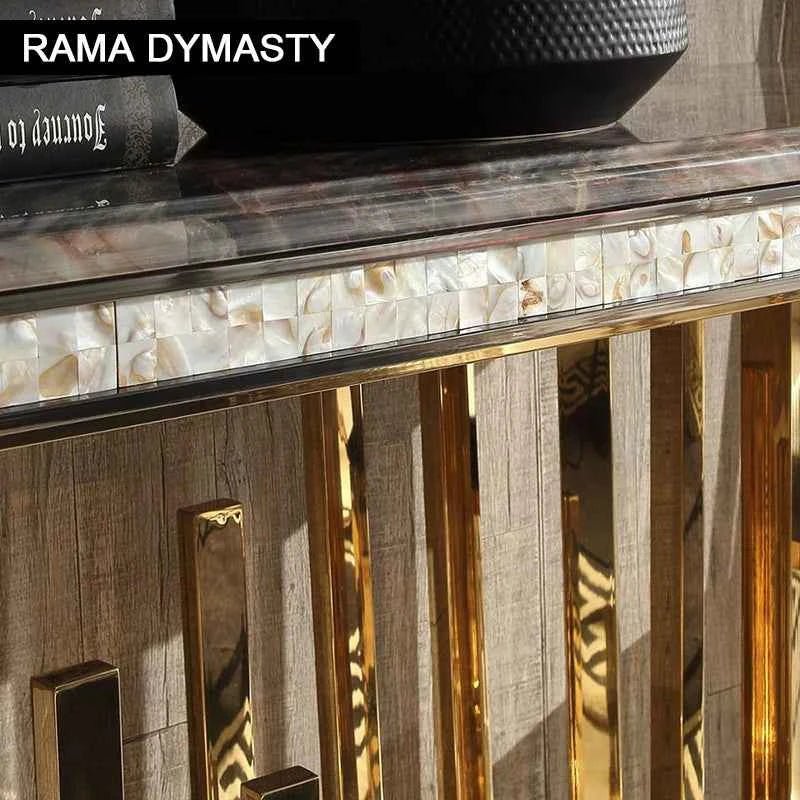 High quality Sofa Tables Golden Porch European Style Marble Nordic Living Room Door Entry stainless steel Art