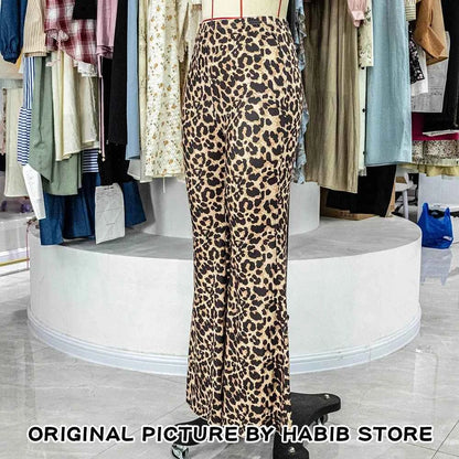 Leopard Print High Waist Flare Leggings - Slimming & Stylish for Women