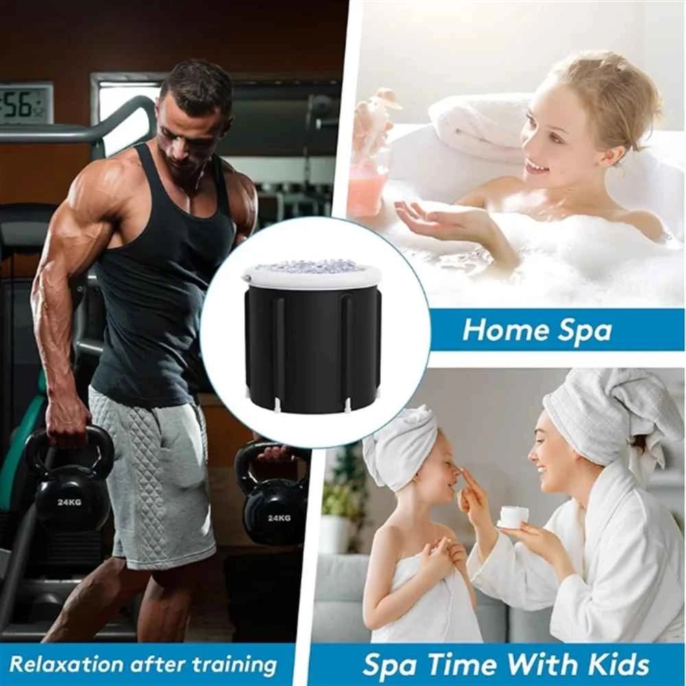 Home Ice Bath Portable Collapsible Bathtub Thicken Large Adult Inflatable Bath Bucket Outdoor Water Therapy Cold Plunge Tub