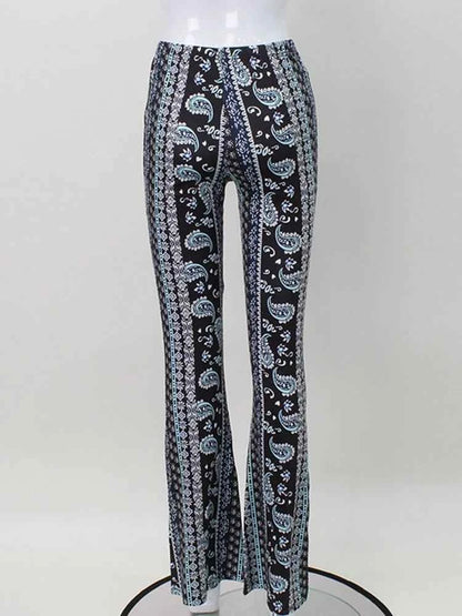 Huhugirl Paisley Midi Pants - Top-Rated Skinny Trousers for Confident Street Style Black