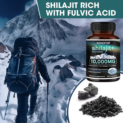 Kenofor Pure Shilajit Capsules - 10,000mg, 120 Count