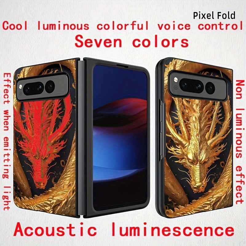 LED dragon phone case featuring a vibrant design with seven colors and voice control functionality