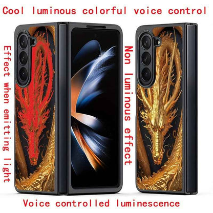 LED Dragon Phone Case with Smart Lighting Golden Samsung Galaxy Z Fold 5