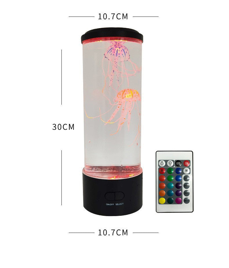 LED jellyfish lamp with dimmable colors, 30cm height, creating a soothing aquatic ambiance