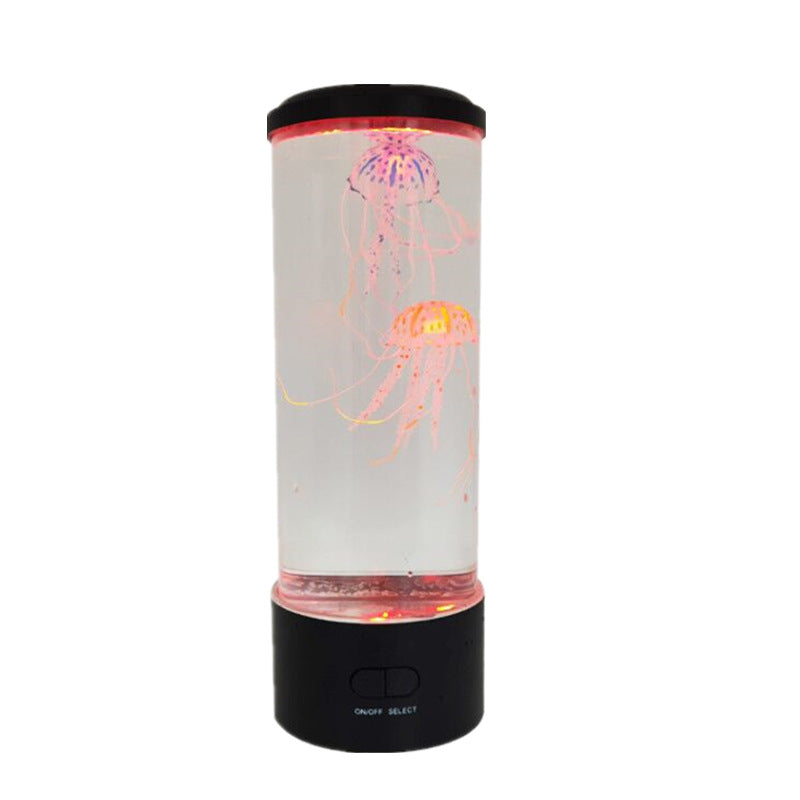 LED jellyfish night light with colorful floating jellyfish and soothing light effects for relaxation