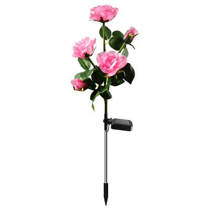 LED Solar Rose Garden Lamp - Charming Outdoor Decor Solar Lawn Light Pink