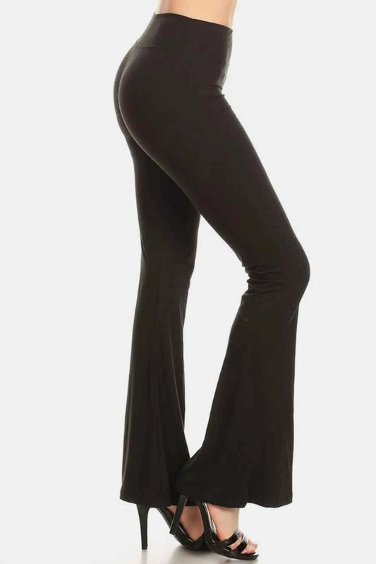 Leggings Depot High Waist Flare Leggings Black Organic