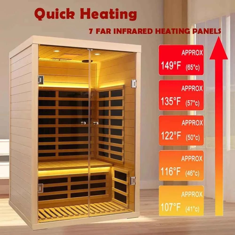 Luxury 2 Person Low EMF Far Infrared Sauna - Enhance Your Wellness Experience