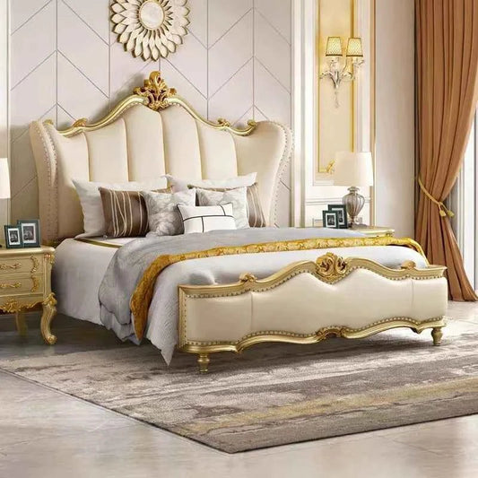 Luxury European Bed with High-Quality Headboard - Enhance Your Bedroom Aesthetics