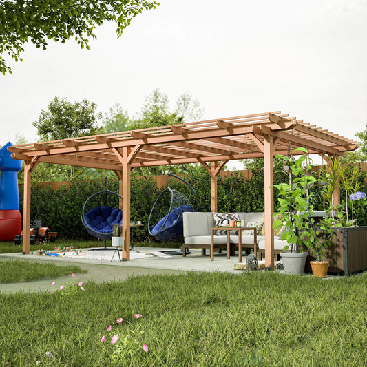 LZBEITEM Outdoor Gazebo Wooden Grape pergola for Climbing Plant Support, Garden, Terrace, Backyard, Deck, Brown