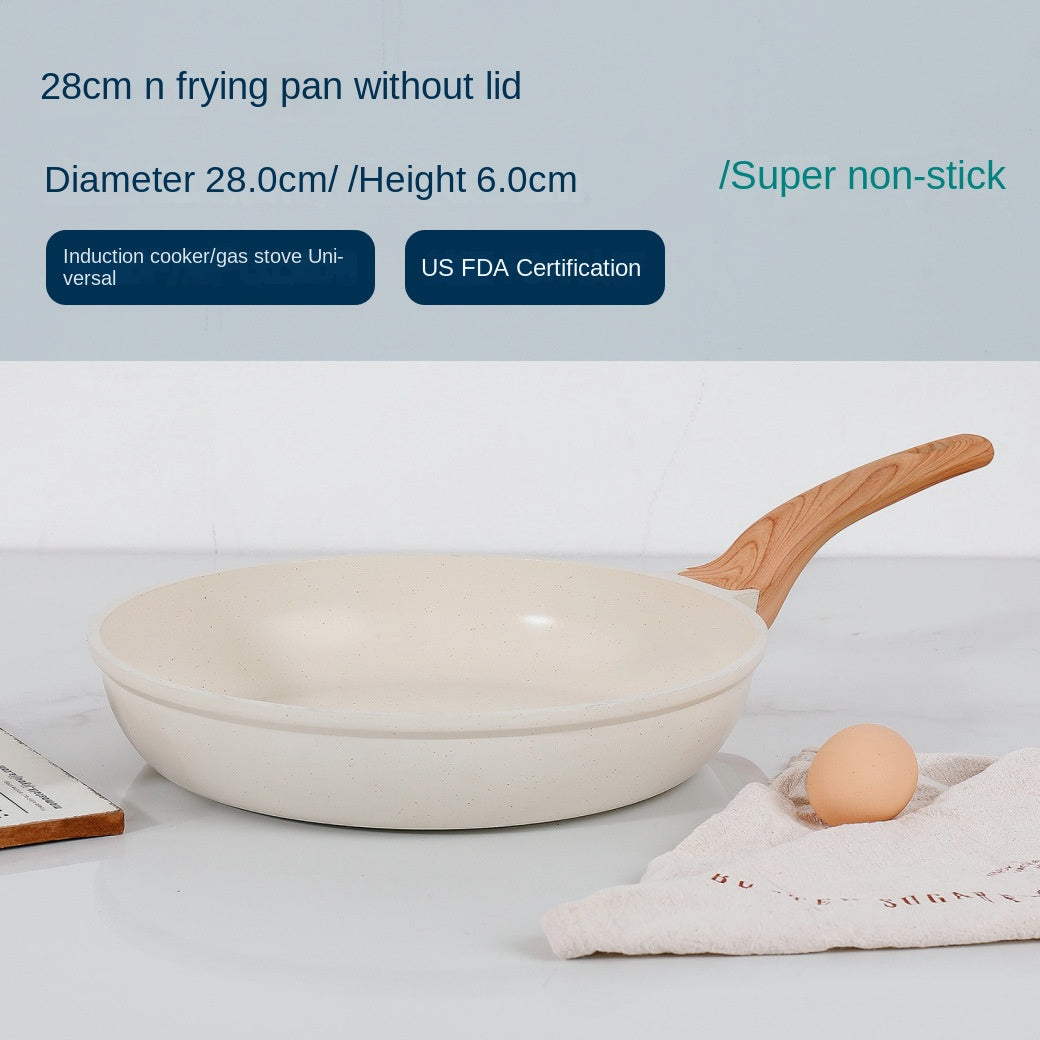 28cm eprolo medical stone non-stick cookware set frying pan with a wooden handle and FDA certification