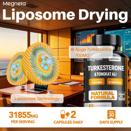 Turkesterone Supplement for Men - Natural Formula - 60 Capsules