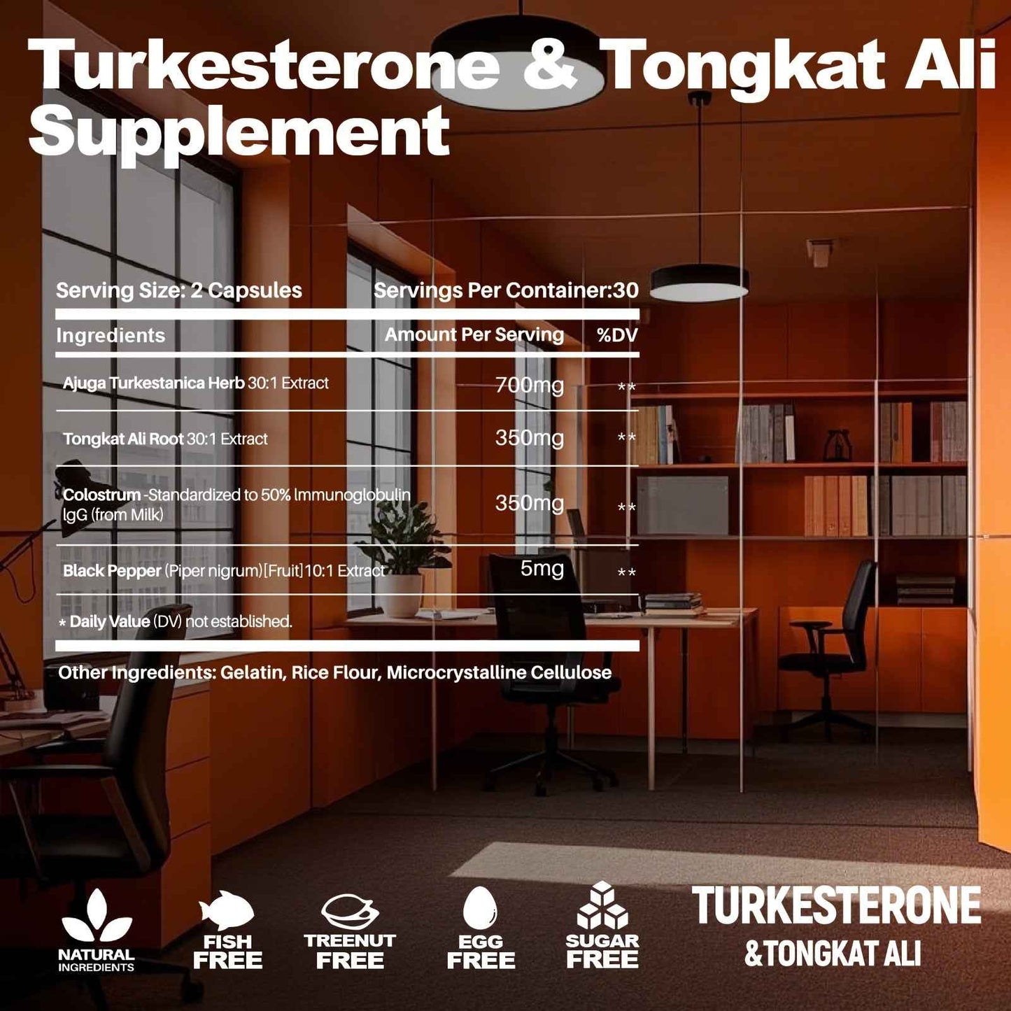 Turkesterone supplement for men with Tongkat Ali for enhanced performance and vitality
