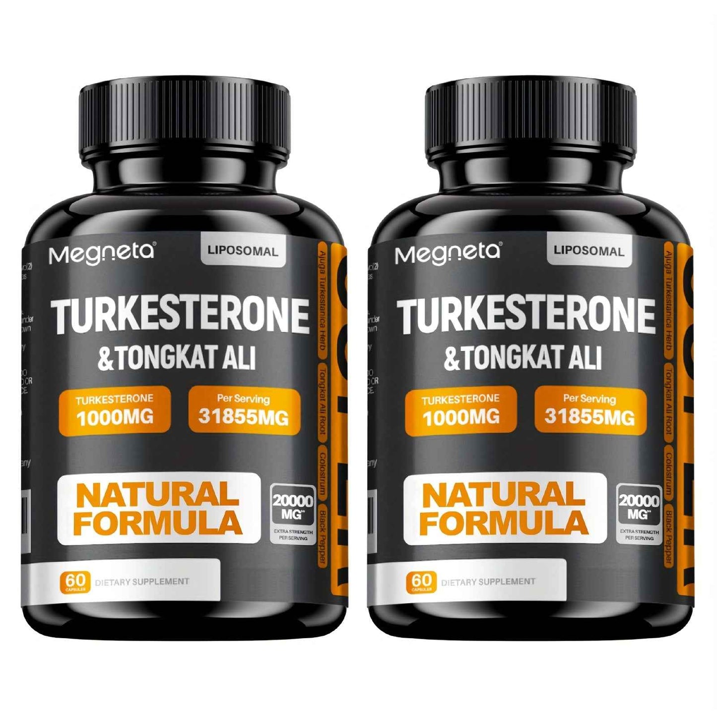 My Store turkesterone supplement for men in black bottles with 1000mg per serving for muscle support