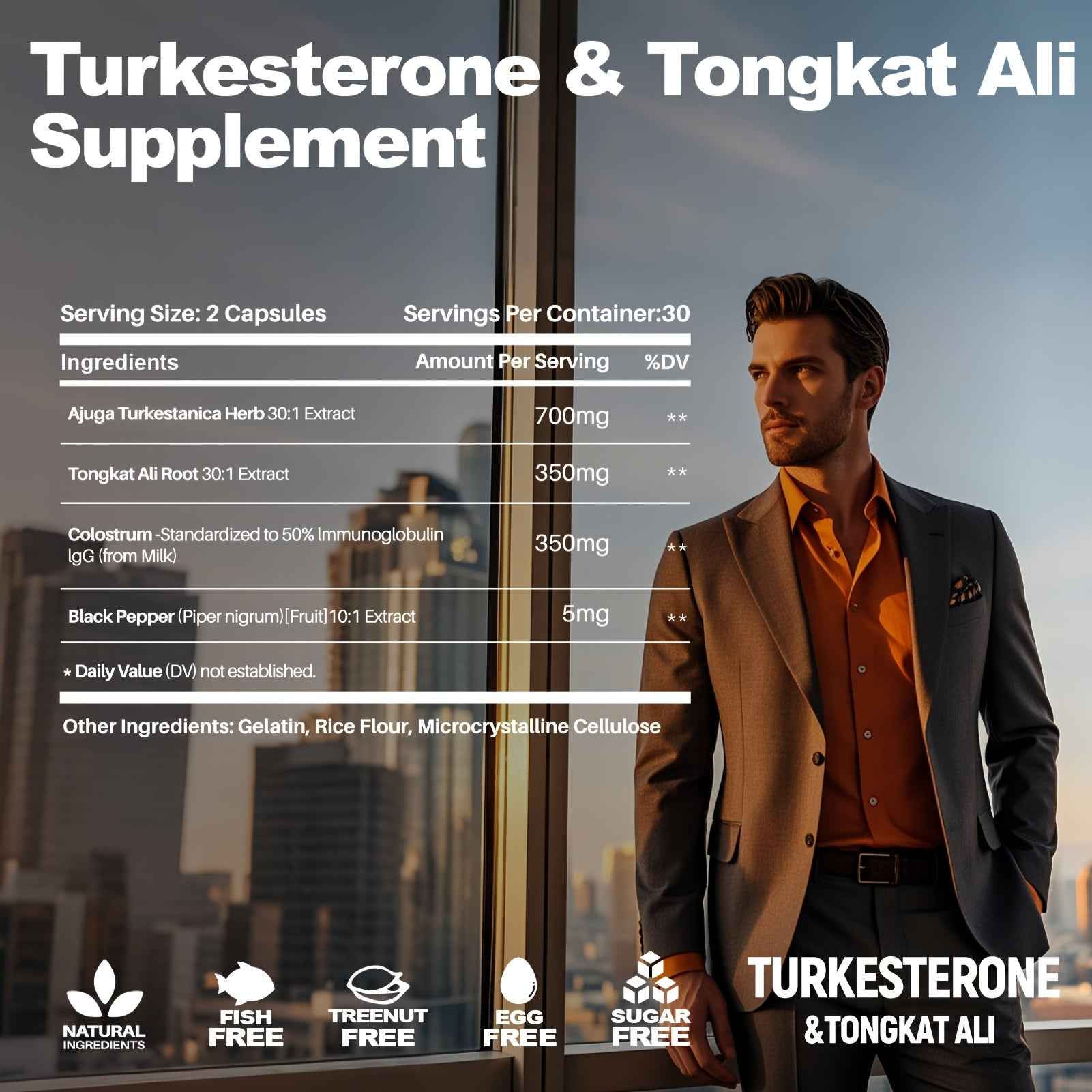 Turkesterone Tongkat Ali supplement benefits with natural ingredients for enhanced performance and vitality