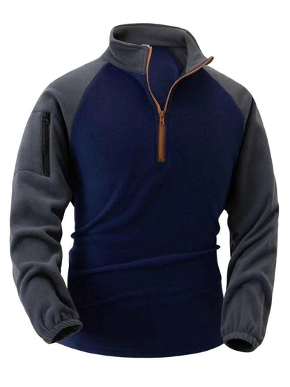 Men's Contrast Raglan Sweatshirt - Stylish Comfort Navy