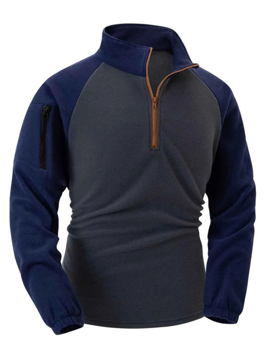 Men's Contrast Raglan Sweatshirt - Stylish Comfort Dark Gray