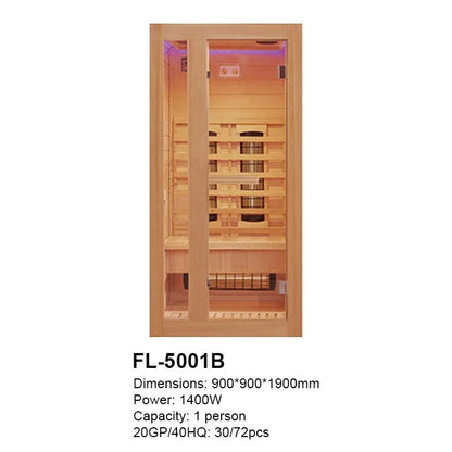 Modern Luxury 2-Person Indoor Dry Steam Sauna Room With Computer Control Panel Far Infrared Features