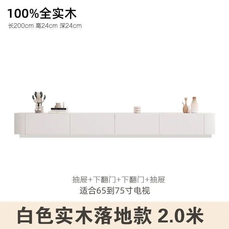 Modern Luxury Coffee Table Cabinet Combo - Space-Saving Living Room Furniture White 2-meter solid