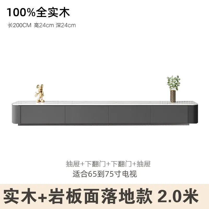 Modern Luxury Coffee Table Cabinet Combo - Space-Saving Living Room Furniture Gray 2.0 meters soli