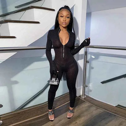 Premium Navy Blue Jumpsuit - Chic & Stylish Activewear