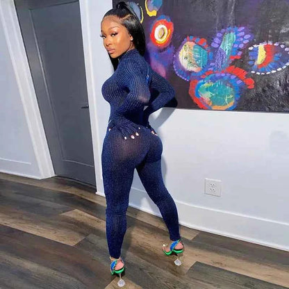 Premium Navy Blue Jumpsuit - Chic & Stylish Activewear