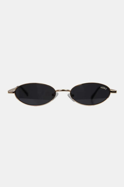 Nicole Lee USA Metal Frame Finley Oval Sunglasses Black One Size