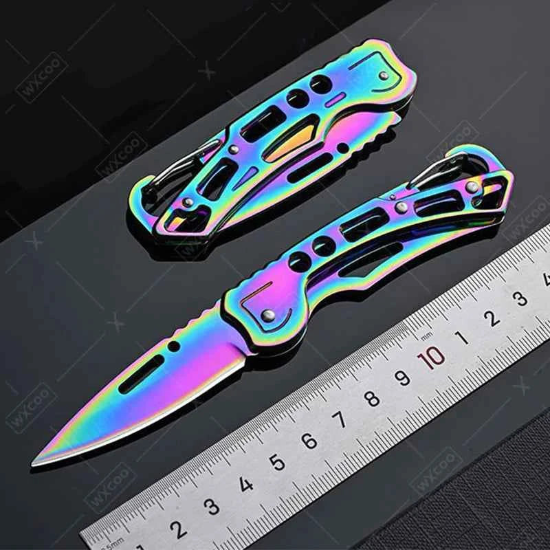 Rainbow Non-Slip Handle Peeling Knife with Durable Blade for Safe and Comfortable Use