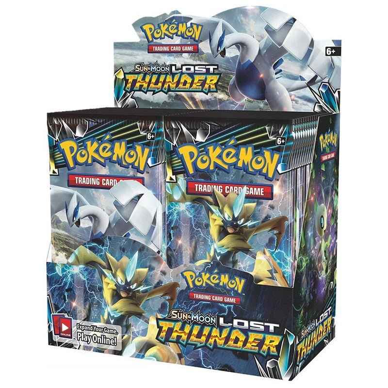 Pokémon Sun and Moon Lost Thunder Trading Card Game box to buy Pokémon cards online