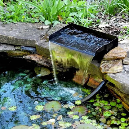 Pond Waterfall Box with Pump Kit, 304 Stainless Steel Pond Waterfall Spillway Pump for Ponds, Pond Spillway Corrugated Tubing