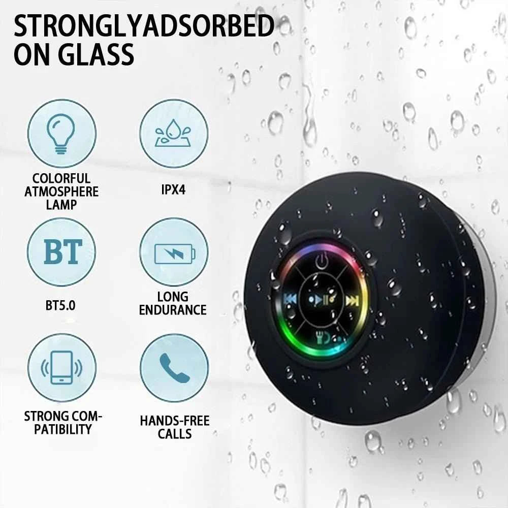 Portable Bluetooth Speaker - Waterproof & Suction Cup Design for Outdoor Fun