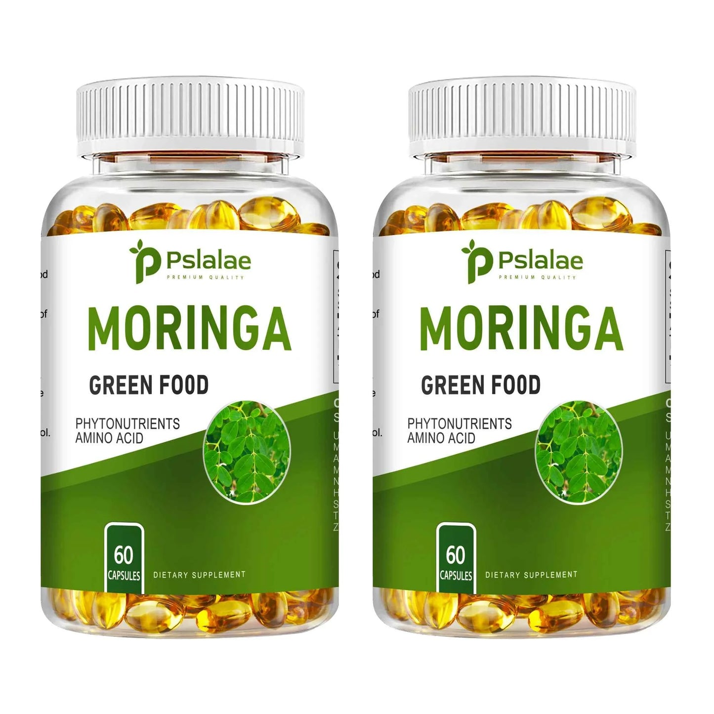 Moringa capsules for digestion in a bottle with 60 capsules for health support