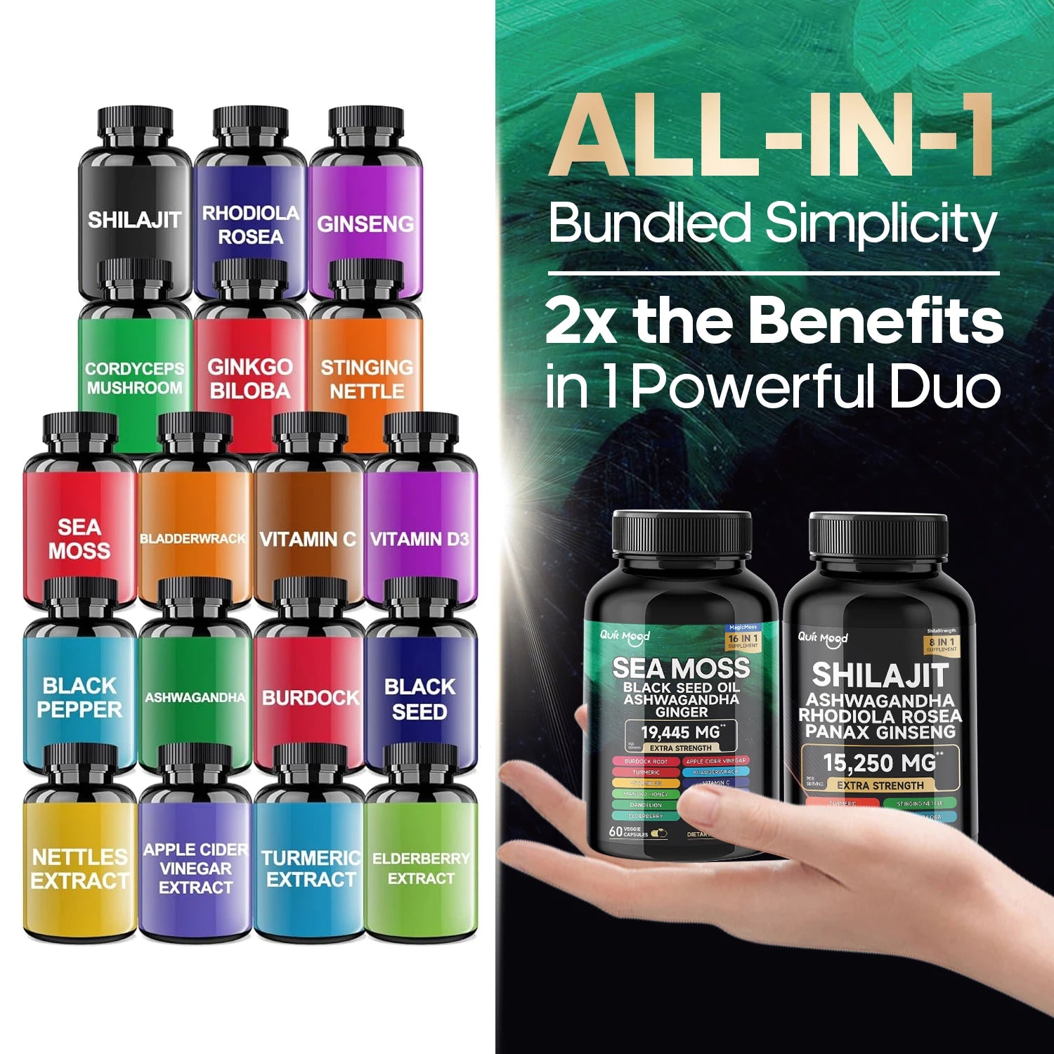 My Store Sea Moss Shilajit Bundle benefits featuring various wellness supplements for enhanced health.