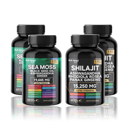 Sea Moss Shilajit Bundle Benefits Supplement - Premium 120 Capsules 2 Bundles United States