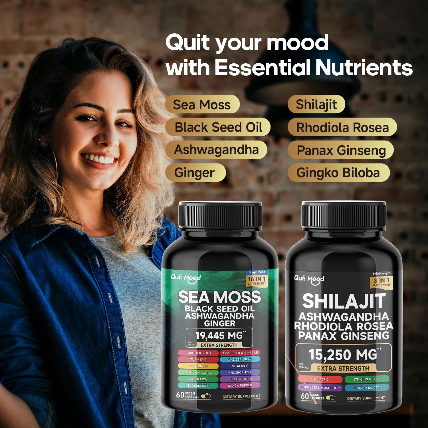 Quit Your Mood Sea Moss Shilajit Bundle Benefits with Nutrients for Enhanced Wellness