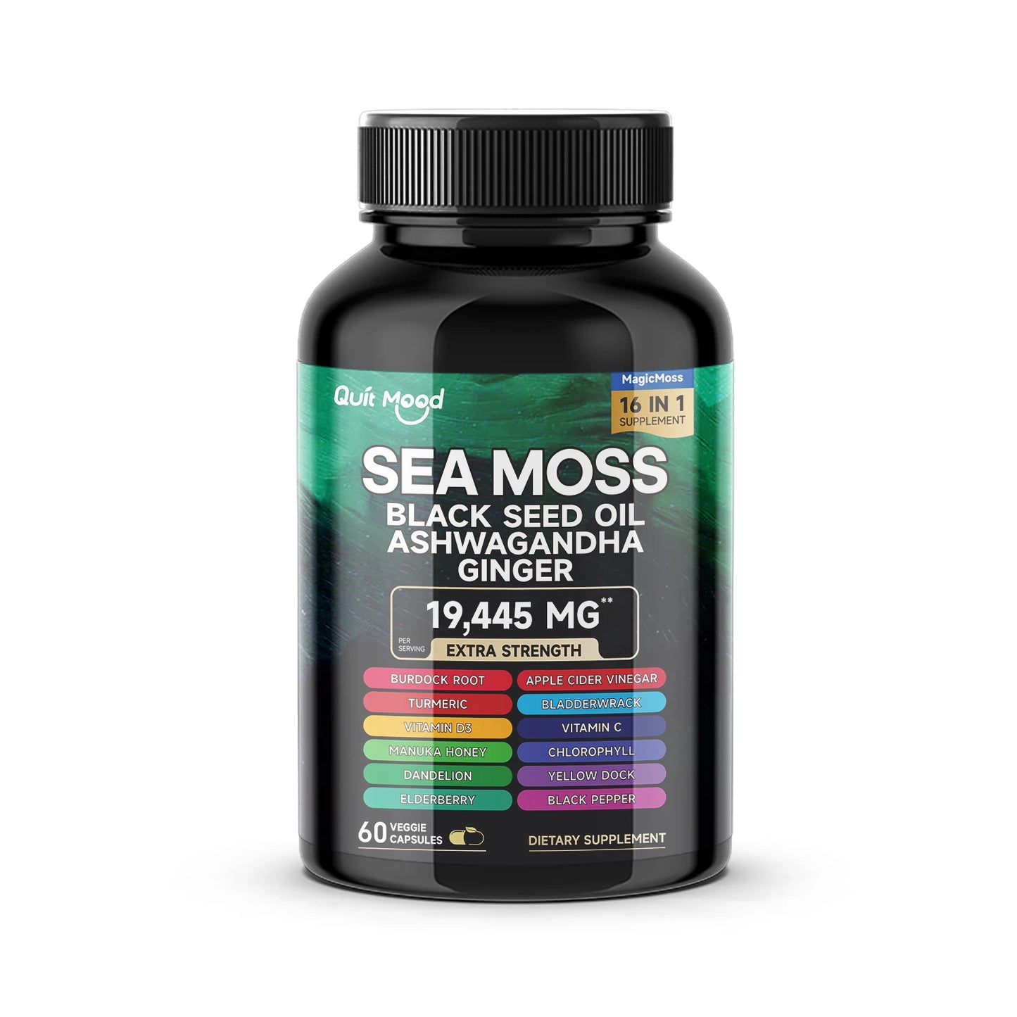 My Store Sea Moss Shilajit Bundle benefits dietary supplement with black seed oil and ginger in 60 capsules