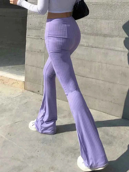 Slim High Waist Bell Bottom Capris - Top-Rated Y2K Flare Tights for Confident Streetwear Style
