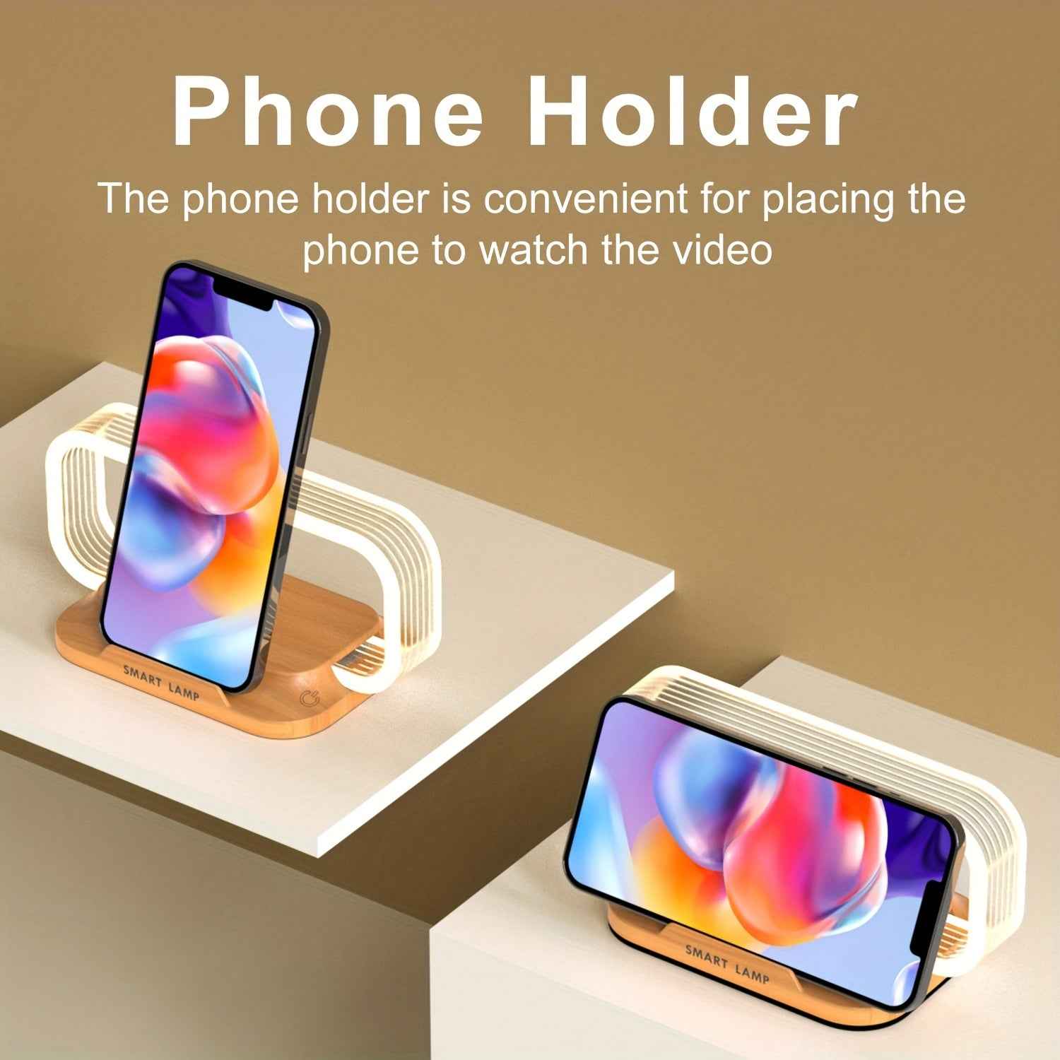 10W wireless charging lamp with built-in phone holder for convenient video watching