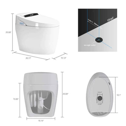 Smart Toilets with Heated Bidet Seat.Portable toilet with bidet built.Intelligent Toilet Auto Open/Close Seat. Bidet toilet