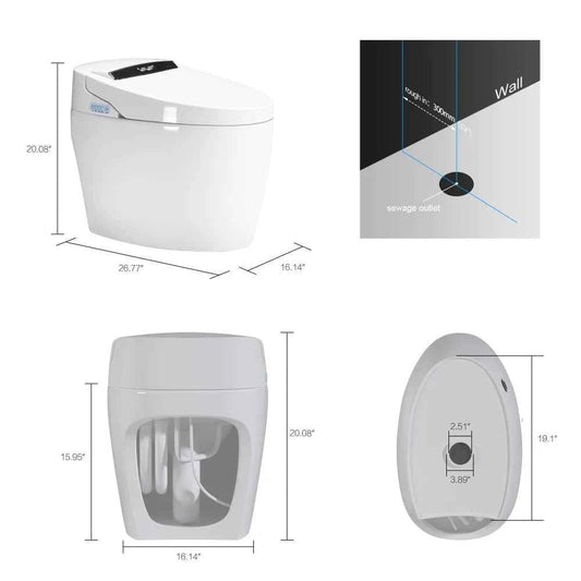 Smart Toilets with Heated Bidet Seat.Portable toilet with bidet built.Intelligent Toilet Auto Open/Close Seat. Bidet toilet