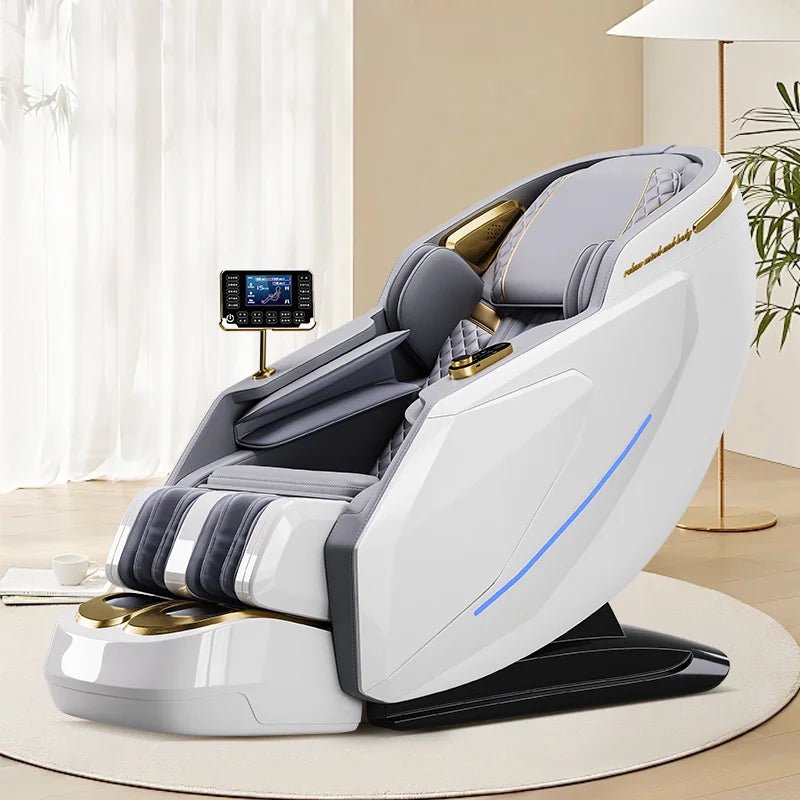 SMing-556 Upgrade Electric 4D Manipulator Massage Chair Zero Gravity That Stretching Full Body Airbags Massage Sofa with Heating Rose Red