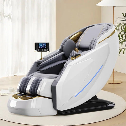 SMing-556 Upgrade Electric 4D Manipulator Massage Chair Zero Gravity That Stretching Full Body Airbags Massage Sofa with Heating Rose Red