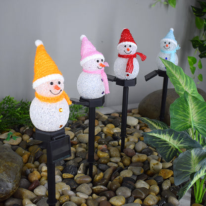 Solar Snowman Garden Lamp for Festive Decor