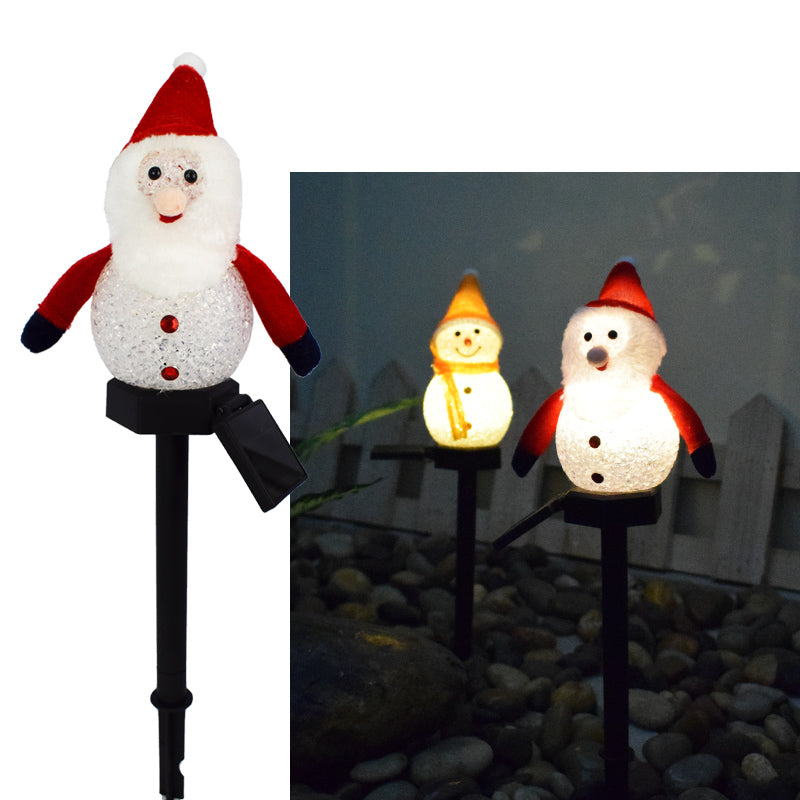 Solar snowman garden lamp with cheerful design for outdoor holiday decor