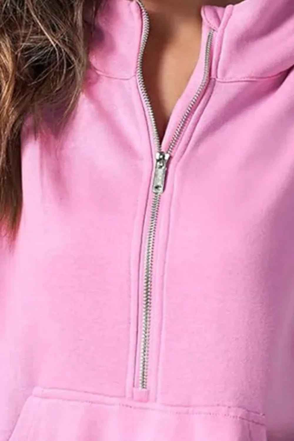 Casual Hooded Sweatshirt Light Pink Polyester